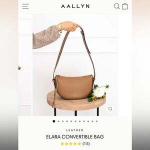 Aallyn $280 Elara convertible crossbody bag, tobacco & gold
